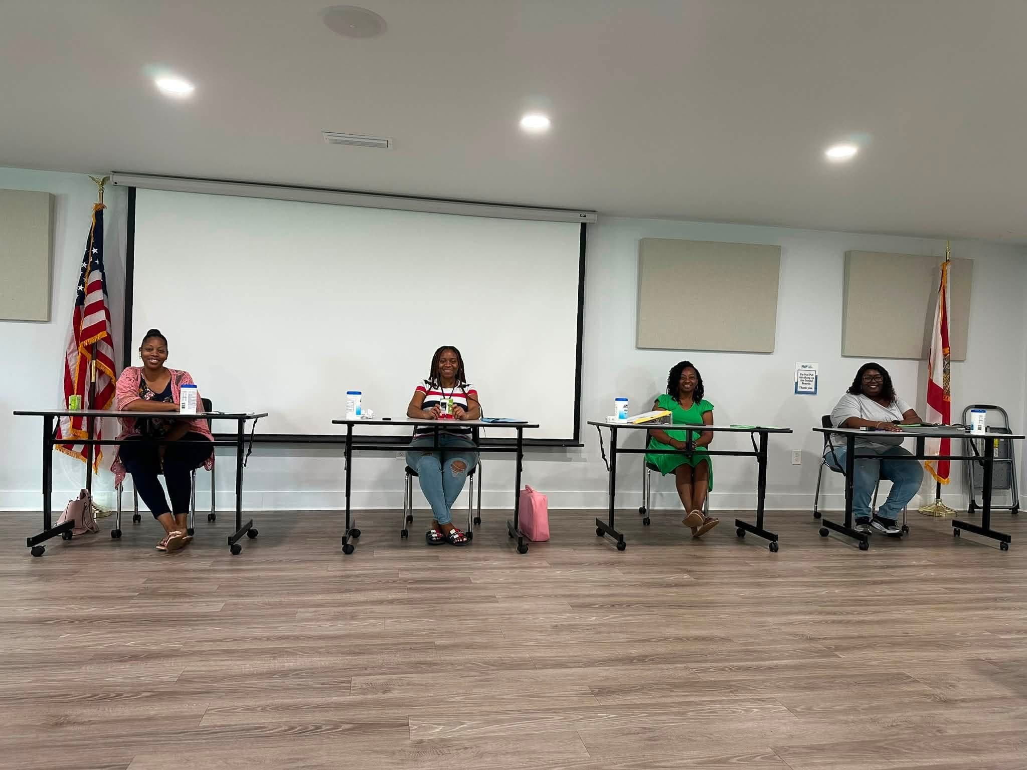 Veronica Oliver, Jonena Billips, Latoya Curry, and Tosha Kirkland at the 2026 Annual Notary Event in Chipley, Florida